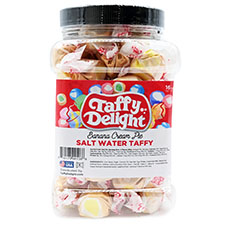 Taffy Delight Banana Cream Pie Salt Water Taffy 16oz Jar 